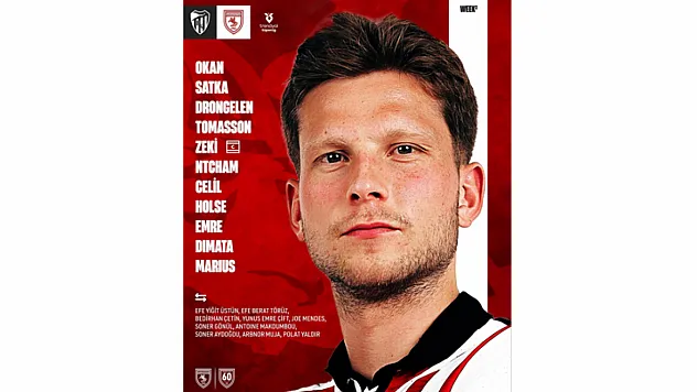 Kocaelispor-Samsunspor ilk 11'leri açıklandı