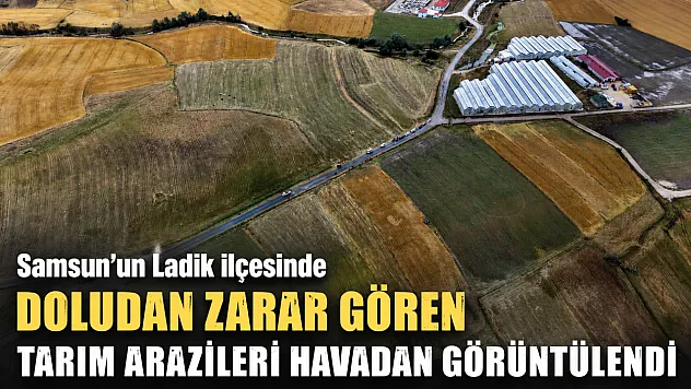 Ladik'te dolu tarımı vurdu: Zarar gören araziler havadan görüntülendi