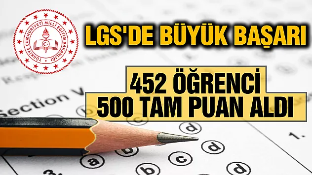 LGS Sonuçları Açıklandı: 452 Öğrenci Şampiyon Oldu