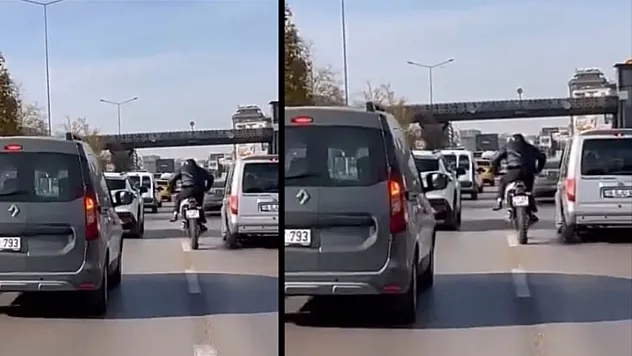 Motosikletini 'ata biner gibi' sürdü