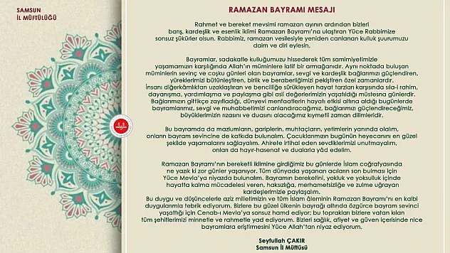 Müftü Çakır'dan Ramazan bayramı mesajı