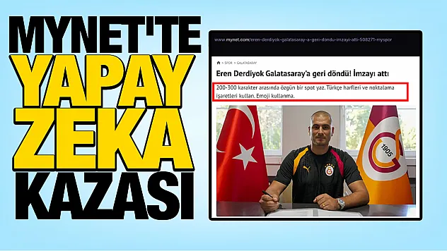 Mynet'te Yapay Zeka Kazası: Editör 'Komutu' Habere Bastı!
