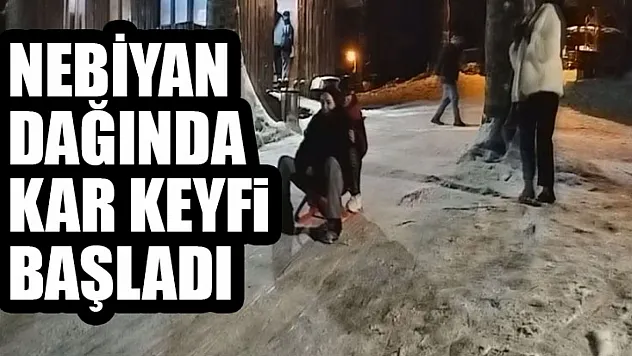 Nebiyan dağında kar keyfi başladı