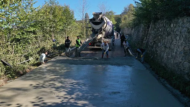 Ordu'da beton yol seferberliği sürüyor