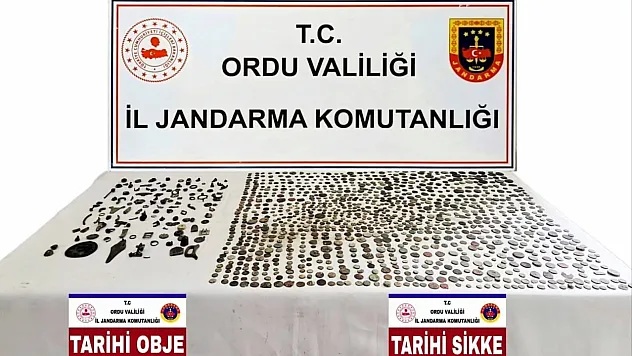Ordu'da tarihi eser operasyonu: Bin 95 sikke ve 121 tarihi obje ele geçirildi