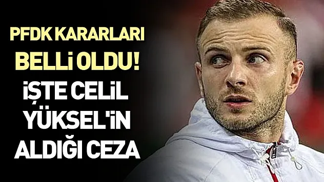 PFDK kararları belli oldu! İşte Celil Yüksel'in aldığı ceza