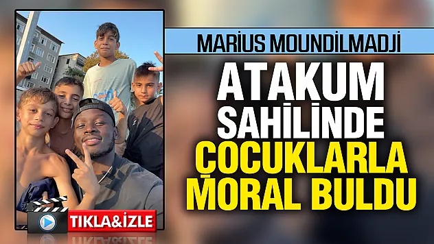 Sakatlanan Marius Mouandilmadji, Atakum sahilinde çocuklarla vakit geçirdi