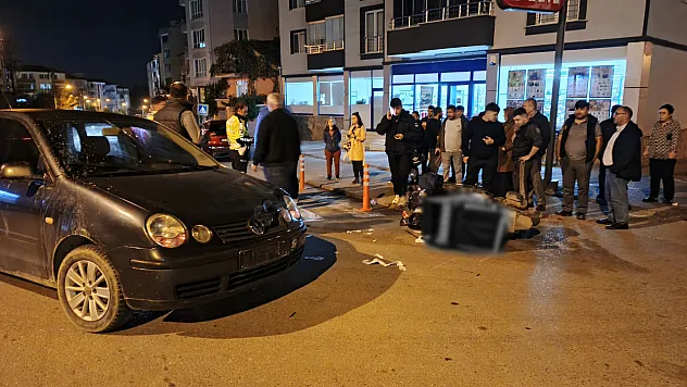 Samsun Bafra'da otomobil kuryeye çarptı