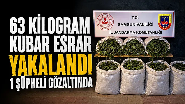 Samsun Bafra'da uyuşturucu operasyonu 63 kilo esrar ele geçirildi