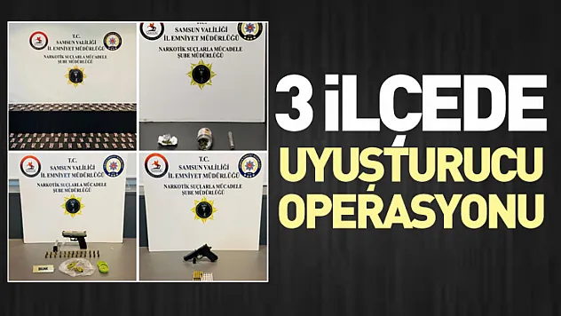 Samsun'da 3 İlçede Uyuşturucu Operasyonu