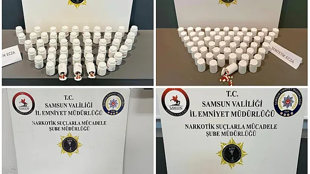 Samsun'da 3 ilçede uyuşturucu operasyonu: 6 binin üzerinde sentetik ecza ele geçirildi