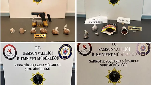 Samsun'da 4 ilçede uyuşturucu operasyonu: Uyuşturucu madde ve ruhsatsız silahlar ele geçirildi