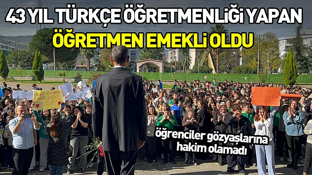 Samsun'da 43 yıl Türkçe öğretmenliği yapan öğretmen emekli oldu