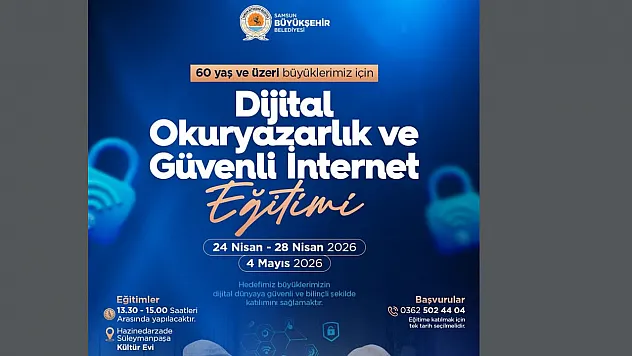 Samsun'da 60 yaş ve üzeri için dijital okuryazarlık ve güvenli internet eğitimi