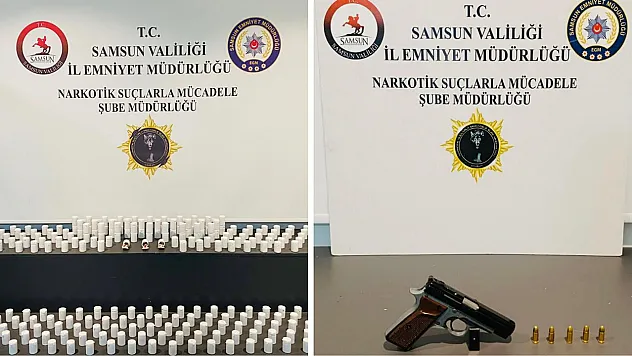 Samsun'da 9 bin 308 adet sentetik ecza ele geçirildi