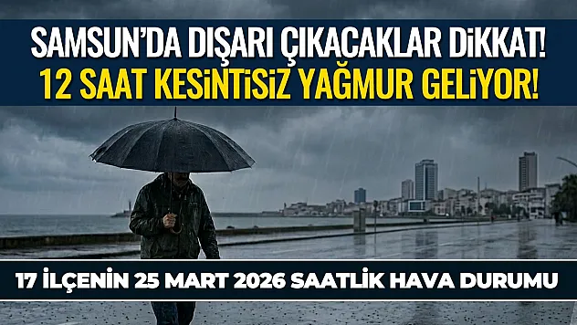 Samsun'da dışarı çıkacaklar dikkat! MGM paylaştı: 12 saat kesintisiz sağanak geliyor!