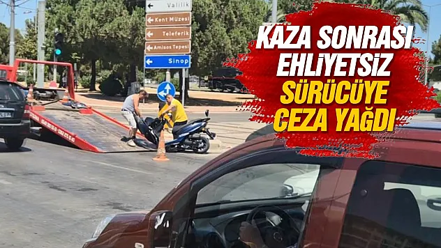 Samsun'da ehliyetsiz sürücü kazaya karıştı