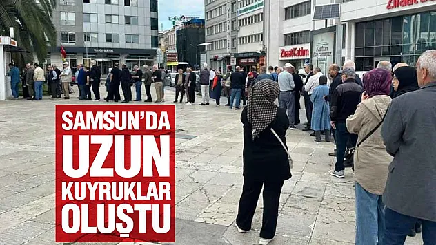Samsun'da emlak vergisi için uzun kuyruklar oluştu