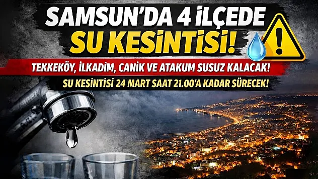 Samsun'da geniş çaplı su kesintisi: İşte o ilçeler