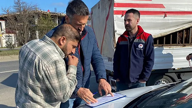 Samsun'da hayvan taşıyan araçlara yol denetimi