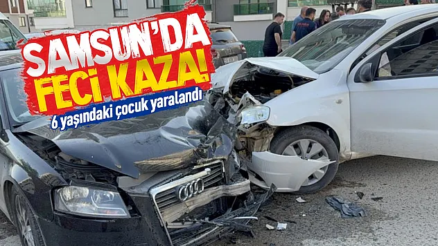 Samsun'da iki otomobil çarpıştı 3 yaralı