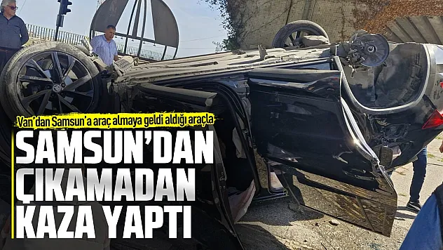 Samsun'da ışık ihlali yapan araç kazaya karıştı