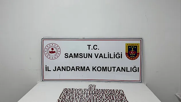 Samsun'da Jandarma ekipleri 630 sentetik ecza hapı ele geçirdi