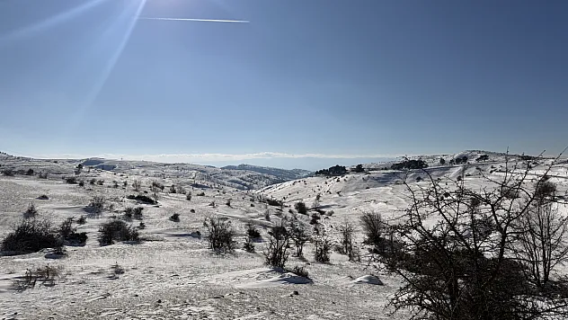 Samsun'da kar altındaki ormanlar dronla görüntülendi