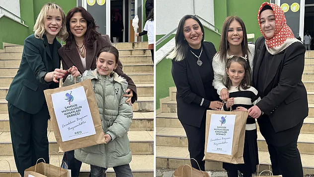 Samsun'da kırsal kesimdeki çocuklara bayramlık hediye edildi