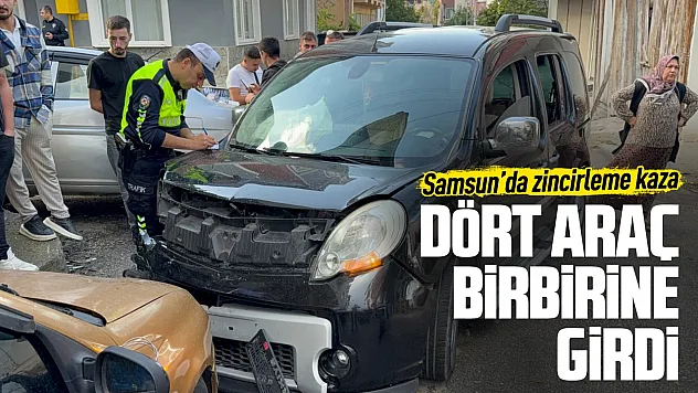 Samsun'da kontrolden çıkan araç park halindeki otomobillere çarptı