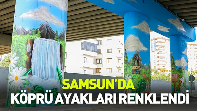 Samsun'da köprü ayakları renklendi