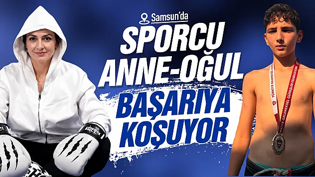 Samsun'da Milli Boksör anne oğlunu yetiştiriyor