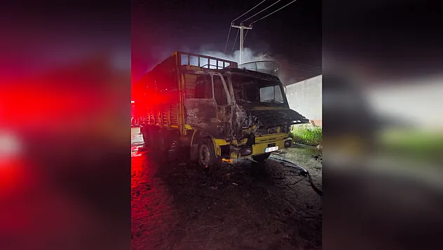 Samsun'da Park Halindeki Kamyonda Yangın Paniği
