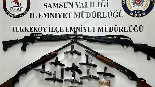Samsun'da ruhsatsız silah operasyonu: 4 şüpheliye işlem
