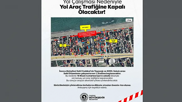 Samsun'da sahil yolu trafiğe kapanıyor: 300 bin metrekarelik dev düzenleme başlıyor