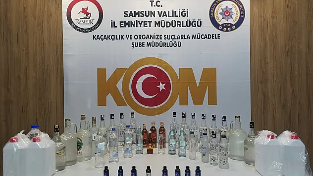 Samsun'da sahte içki operasyonu: Üretim malzemeleriyle yakalandı