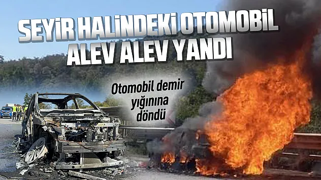 Samsun'da seyir halindeki otomobil küle döndü