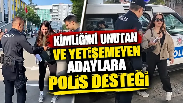 Samsun'da sınava geç kalan adayların yardımına polis koştu