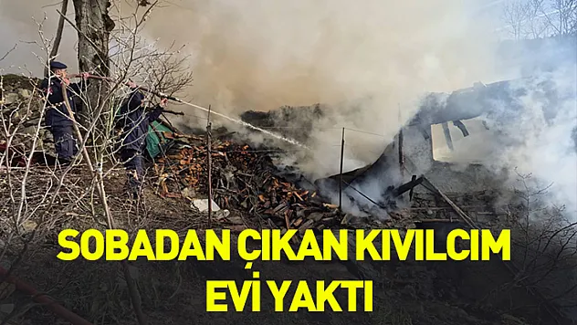 Samsun'da sobadan çıkan kıvılcım evi yaktı