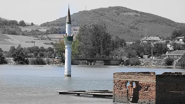 Samsun'da sular altında bir köy: Sadece minaresi kaldı