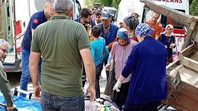 Samsun'da Traktör devrildi