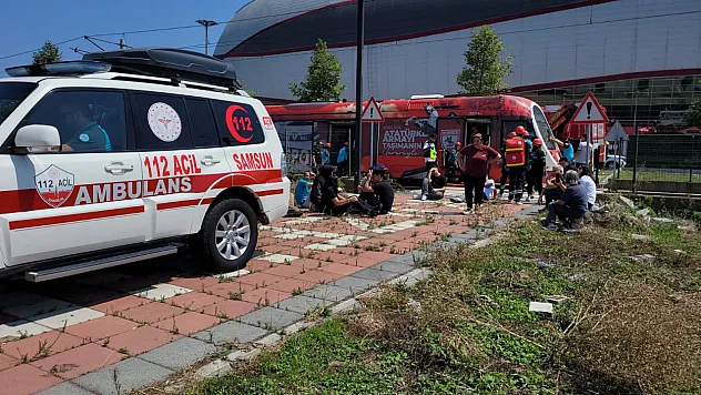 Samsun'da tramvay kazası tatbikatı