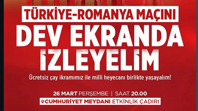Samsun'da Türkiye-Romanya maçı dev ekranda izlenecek