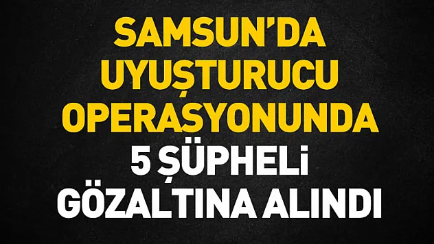 Samsun'da uyuşturucu operasyonunda 5 şüpheli gözaltına alındı