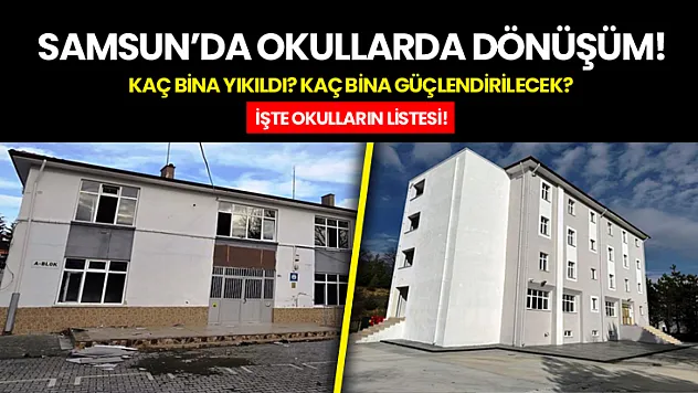 Samsun'daki Okullar Depreme Hazır mı? 111 Okulda Güçlendirme Tamamlandı! İşte O Liste