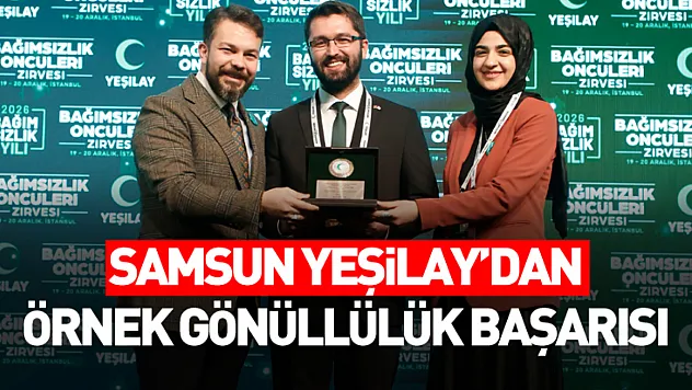 Samsun şubesi 'Yeşilay Bağımsızlık Öncüleri Zirvesi'nde ödüllendirildi