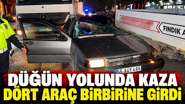 Samsun Tekkeköy'de 4 araçlı zincirleme kaza