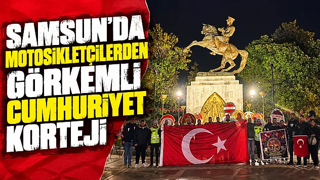 Samsunlu motosikletcilerden Cumhuriyet korteji