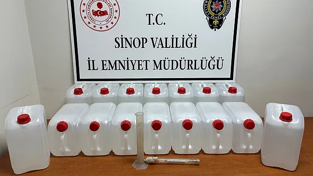Sinop'ta 80 litre etil alkol ele geçirildi