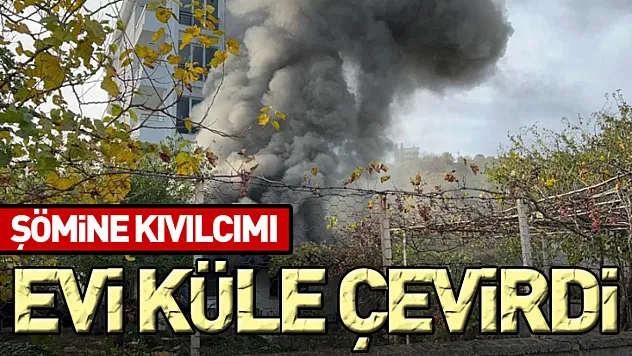 Şömine kıvılcımı evi küle çevirdi
